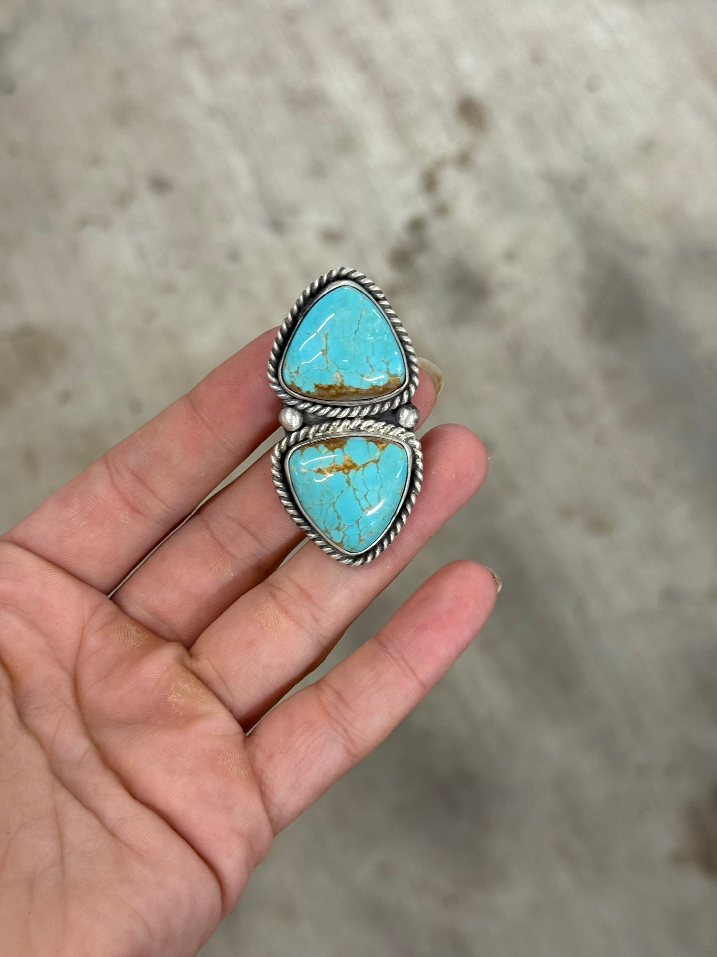 Tyrone Turquoise Adjustable Ring