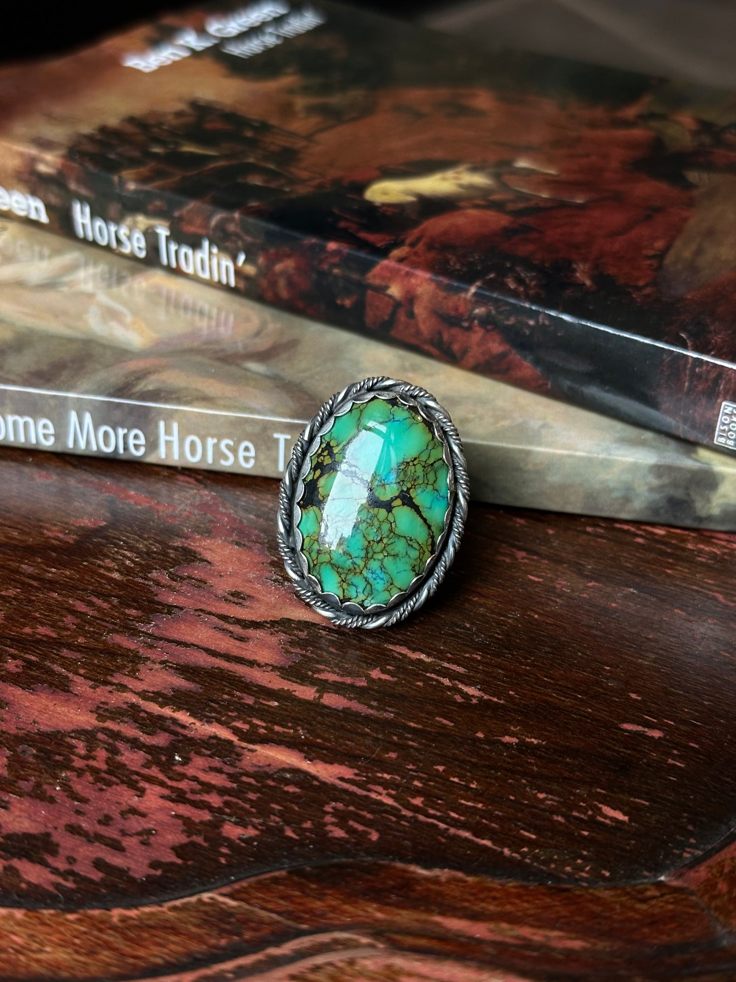 Natural Blue Halo Turquoise Ring