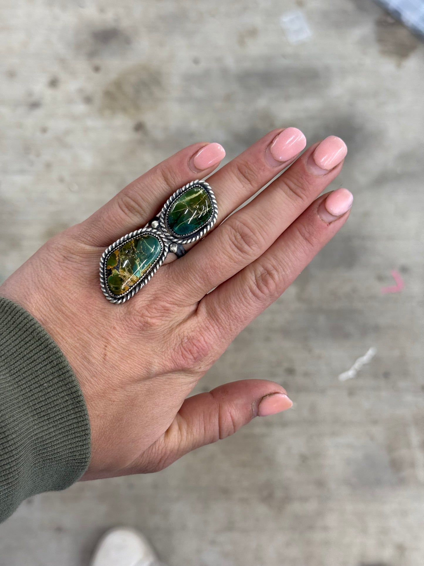 Adjustable Hubei Turquoise Ring