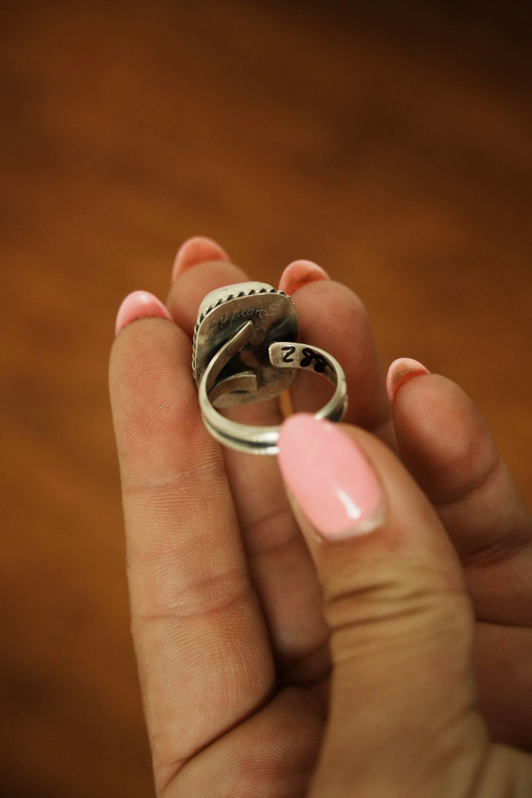 Pink Conch Square Ring