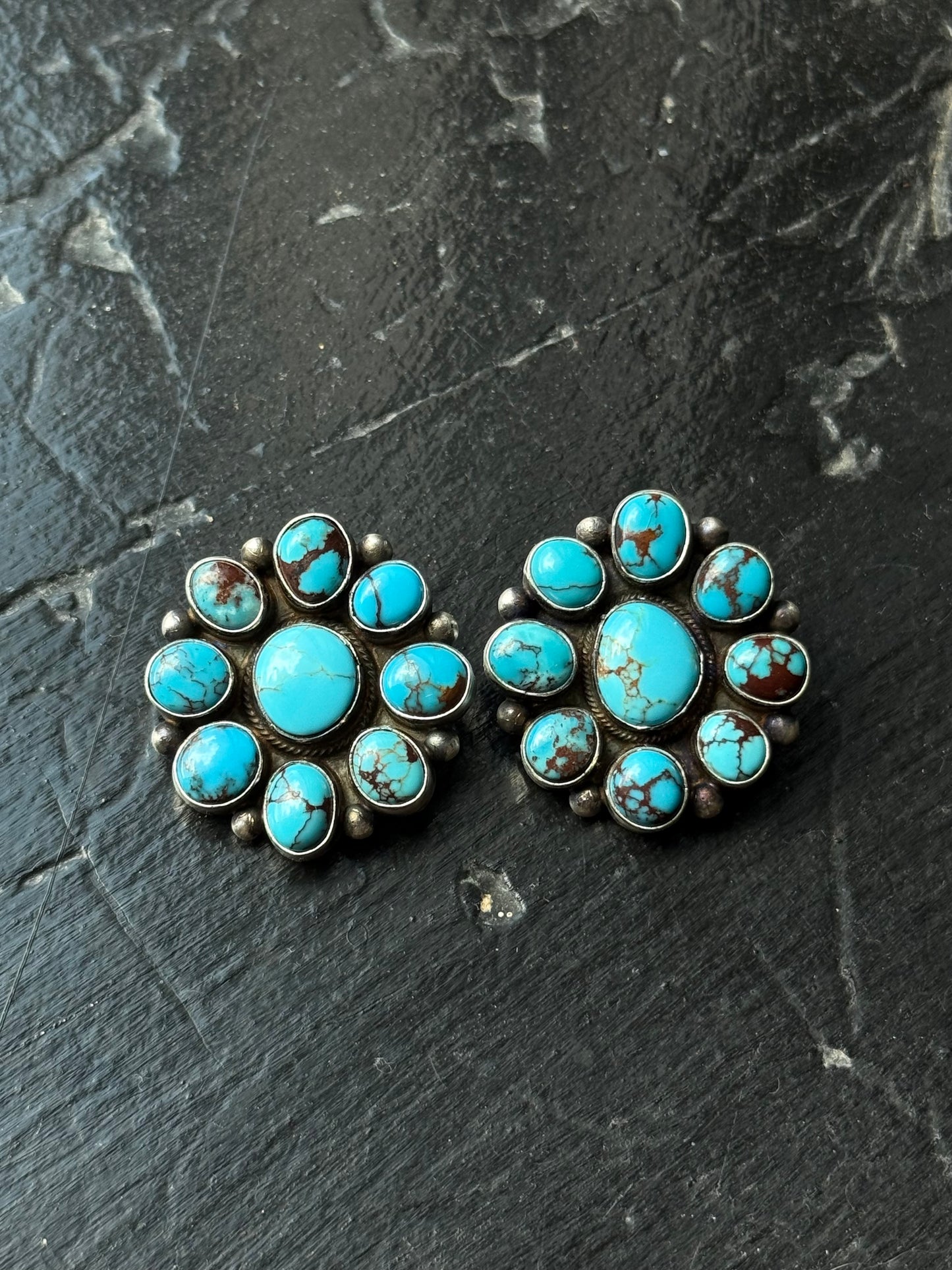 Egyptian Turquoise Cluster Earrings
