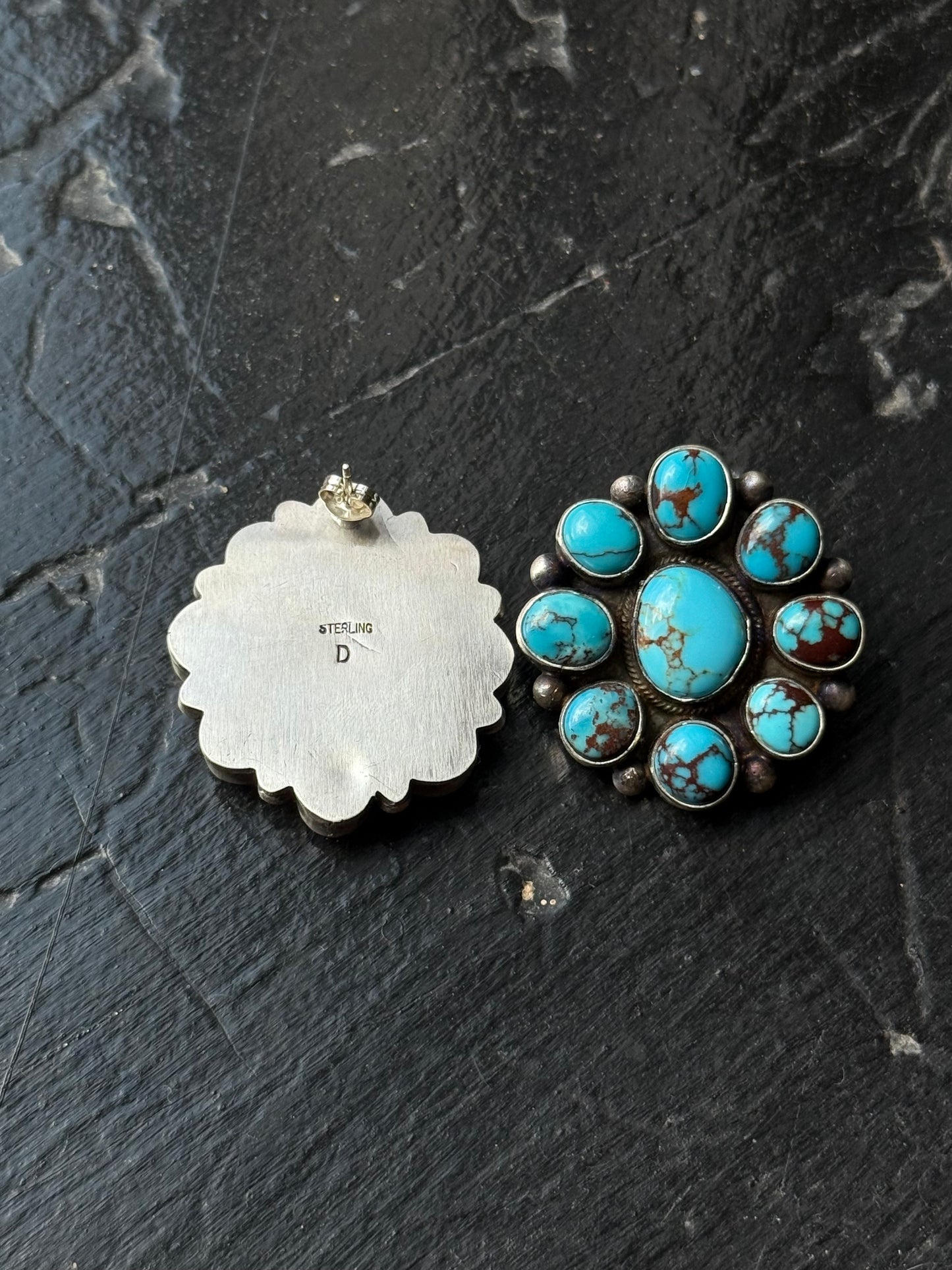 Egyptian Turquoise Cluster Earrings
