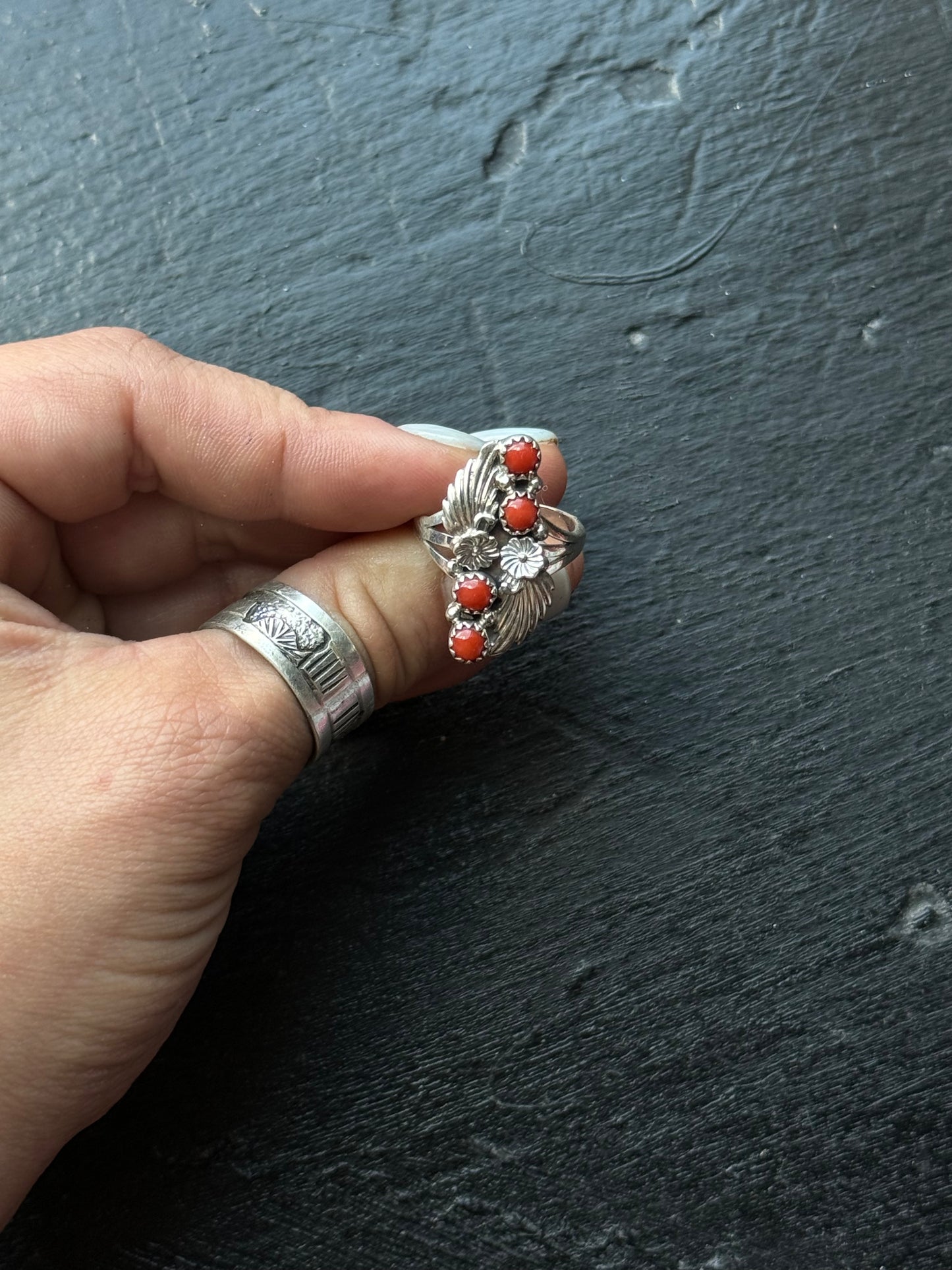 Coral Feather Ring