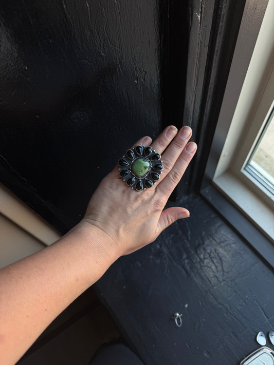 Blackjack & Onyx Adjustable Ring