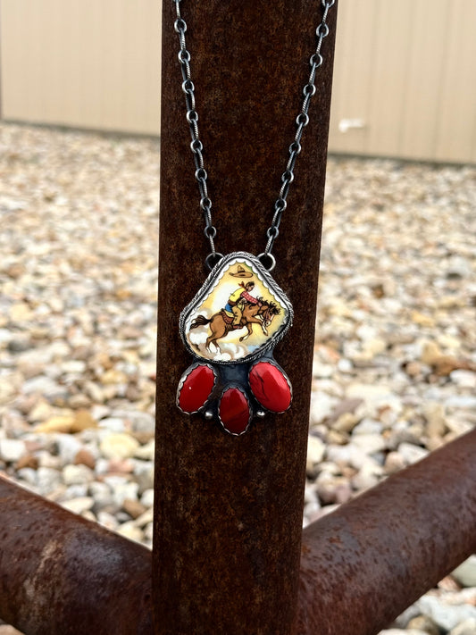 Cartoon cowboy pendant