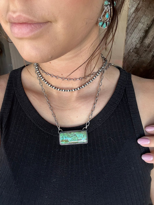 Hubei Turquoise Bar Necklace