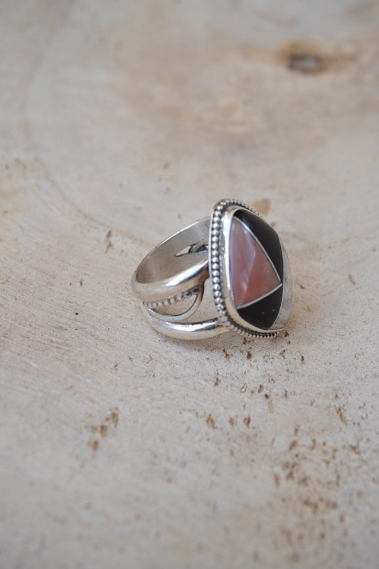 Intarsia Ring pink