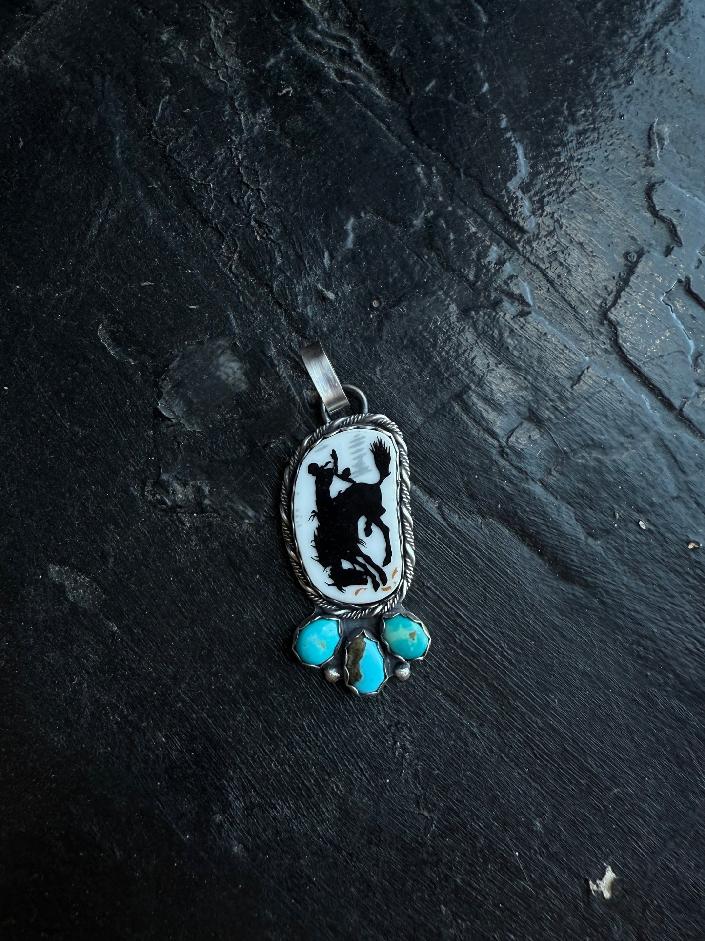 Bucking Bronc Turquoise Pendant