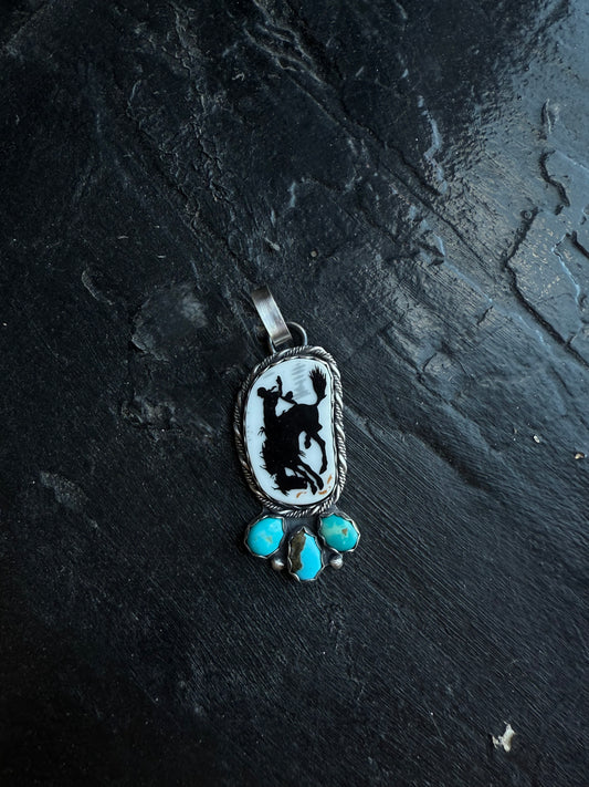 Bucking Bronc Turquoise Pendant