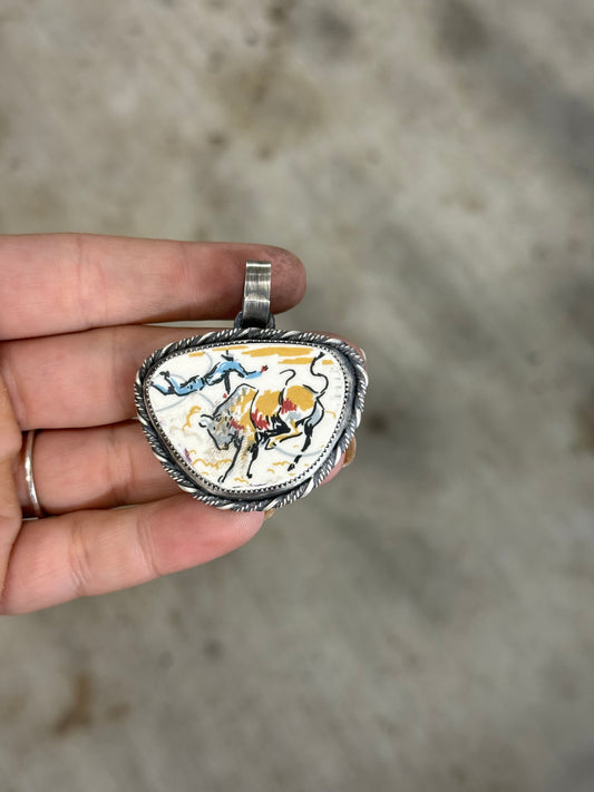 Steer Wrestler Pendant