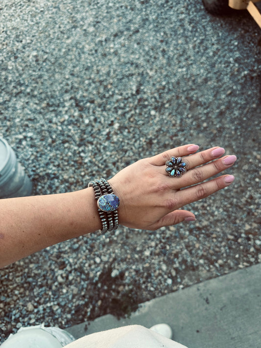 Purple Dahlia Saucer Bracelet