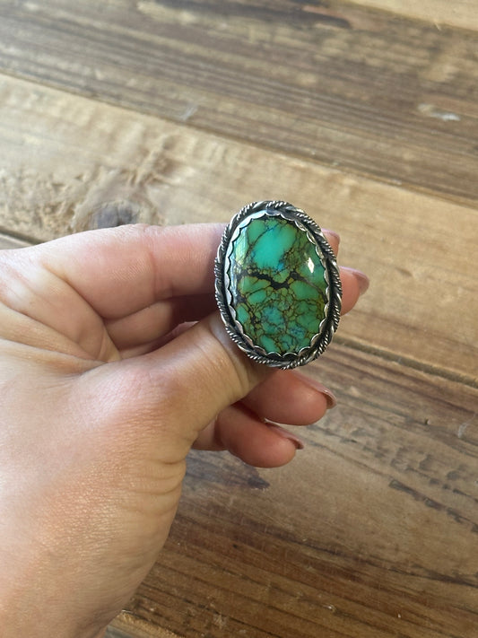 Natural Blue Halo Turquoise Ring