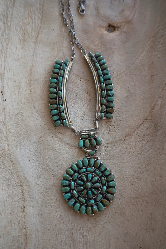 Green Statment Cluster Necklace