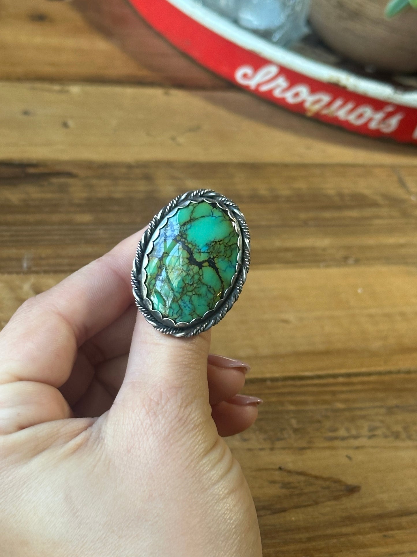 Natural Blue Halo Turquoise Ring