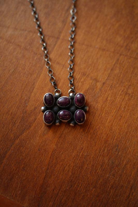 Purple Spiny Cluster Necklace