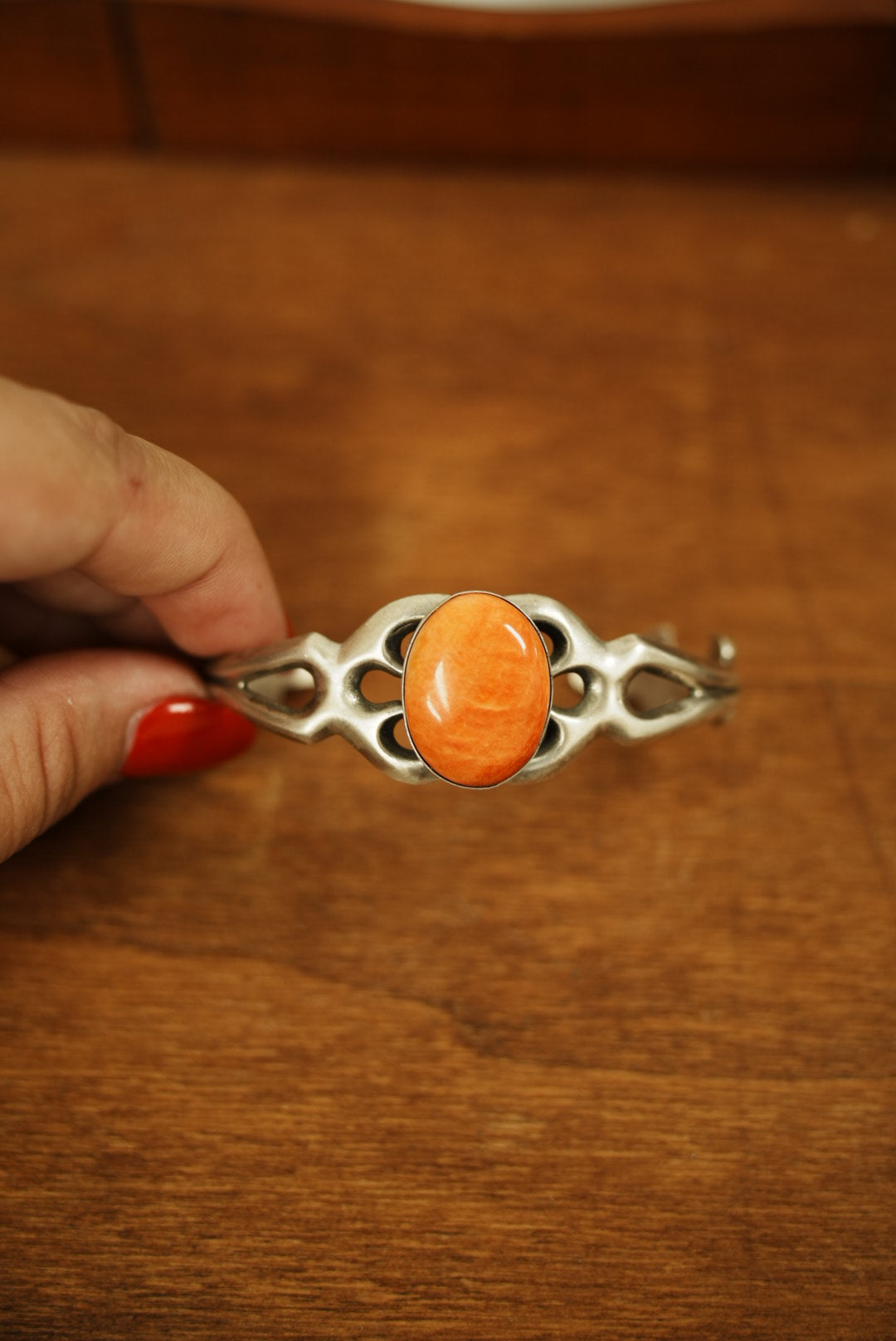 Orange Spiny Sandcasted Cuff