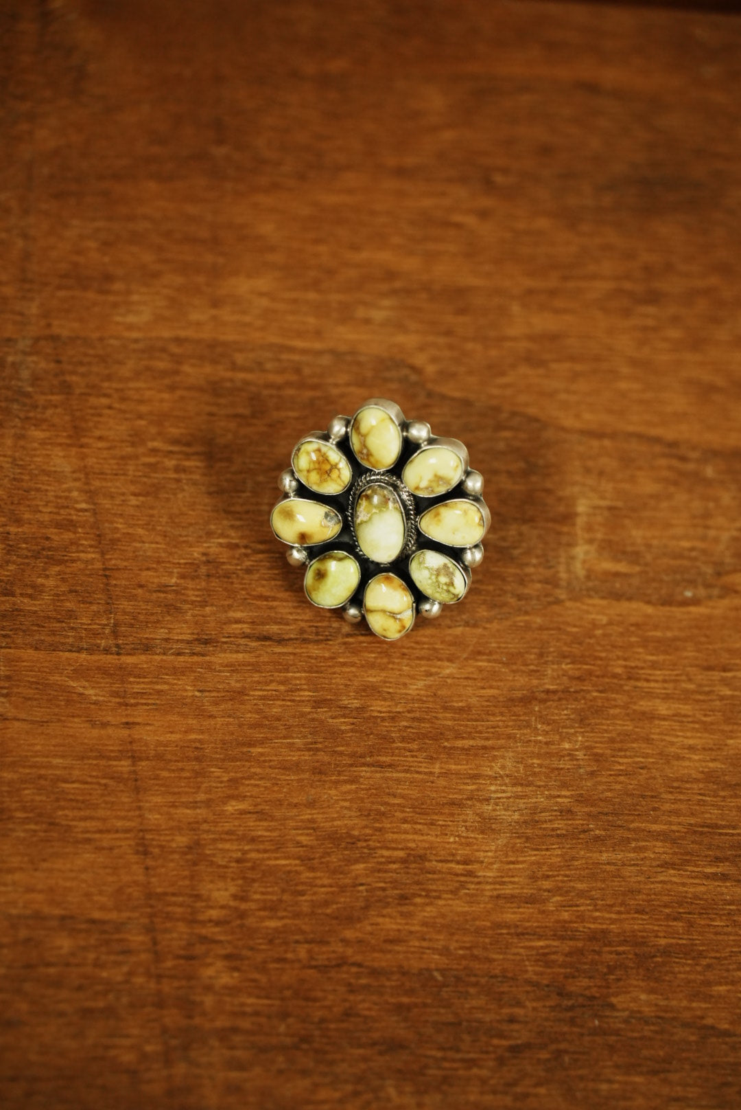 Palomino Cluster Ring made by Bonnie Benally
