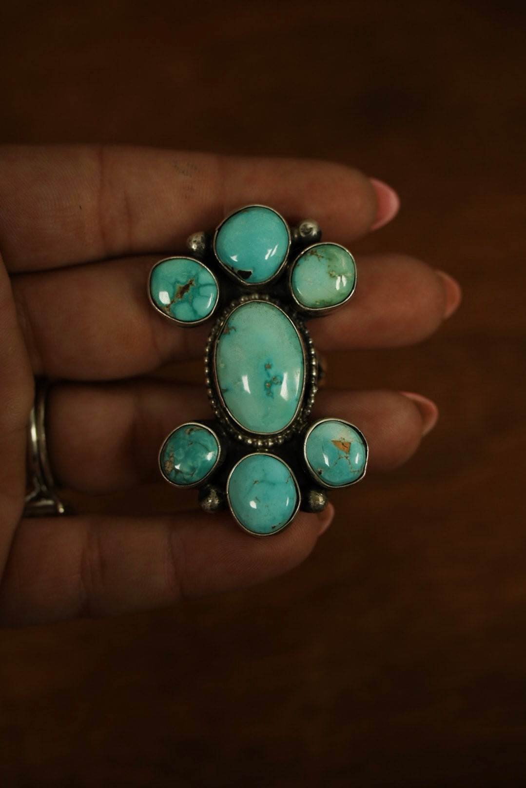 Fox Turquoise Adj Ring