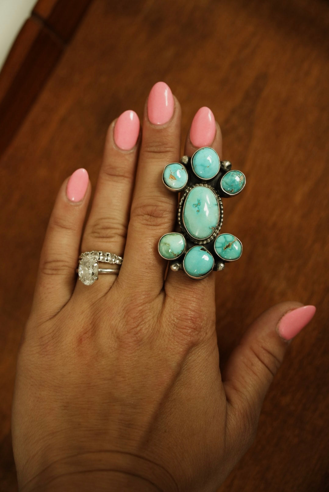 Fox Turquoise Adj Ring