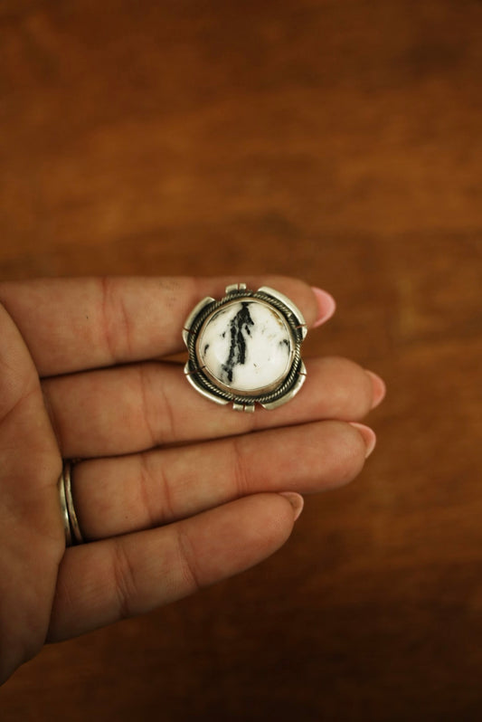 White Buffalo Adjustable Ring