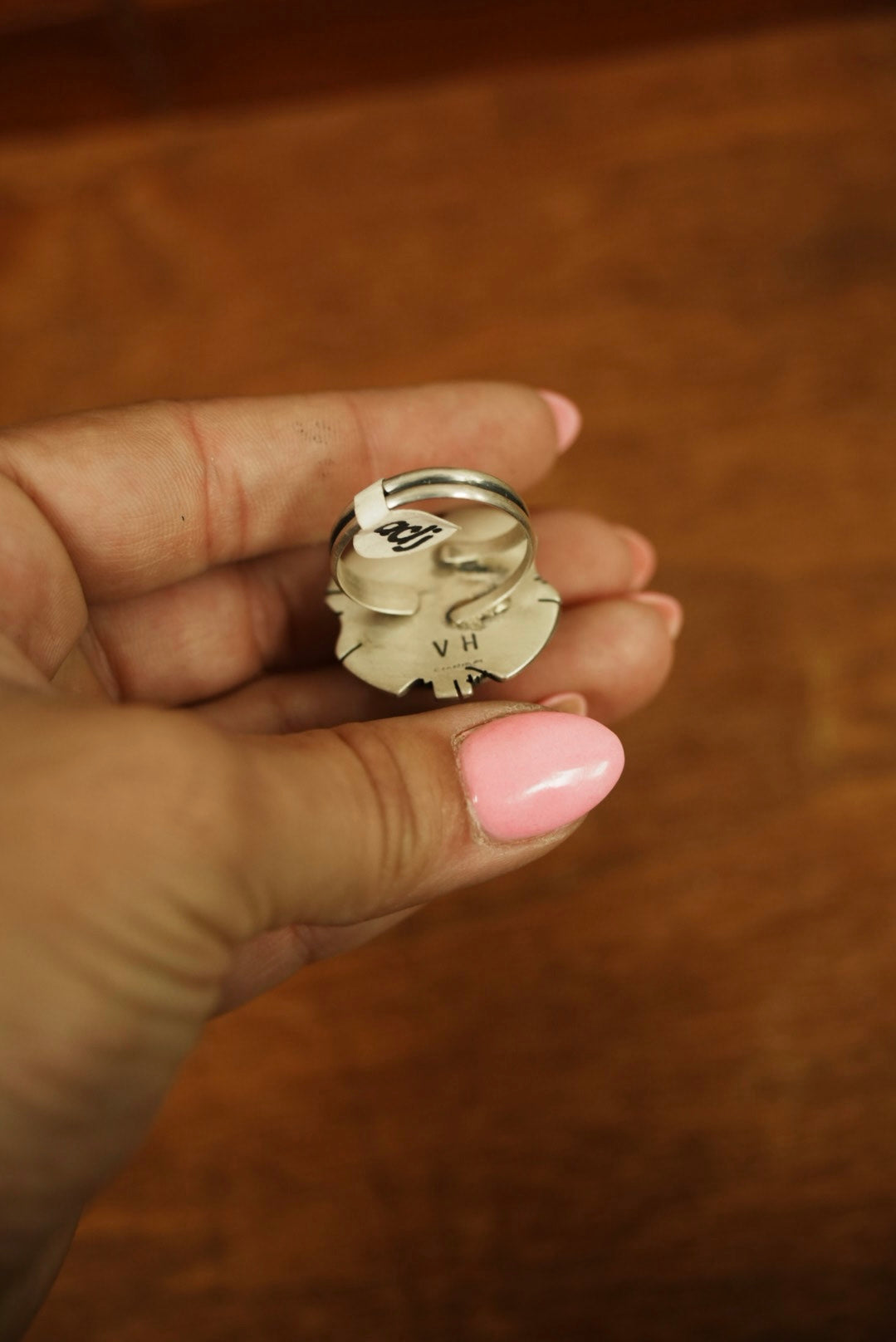 White Buffalo Adjustable Ring