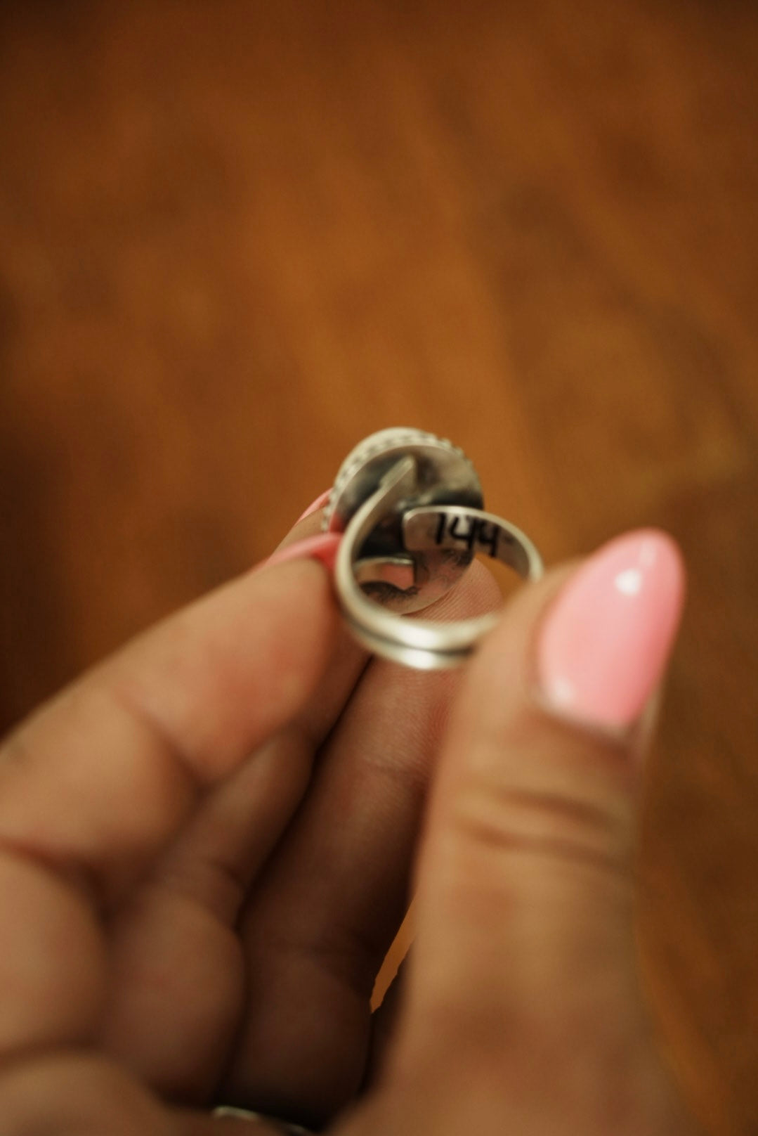 Pink Conch Adjustable Ring