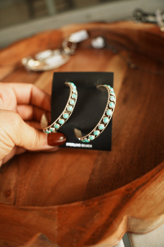 Turquoise Hoops