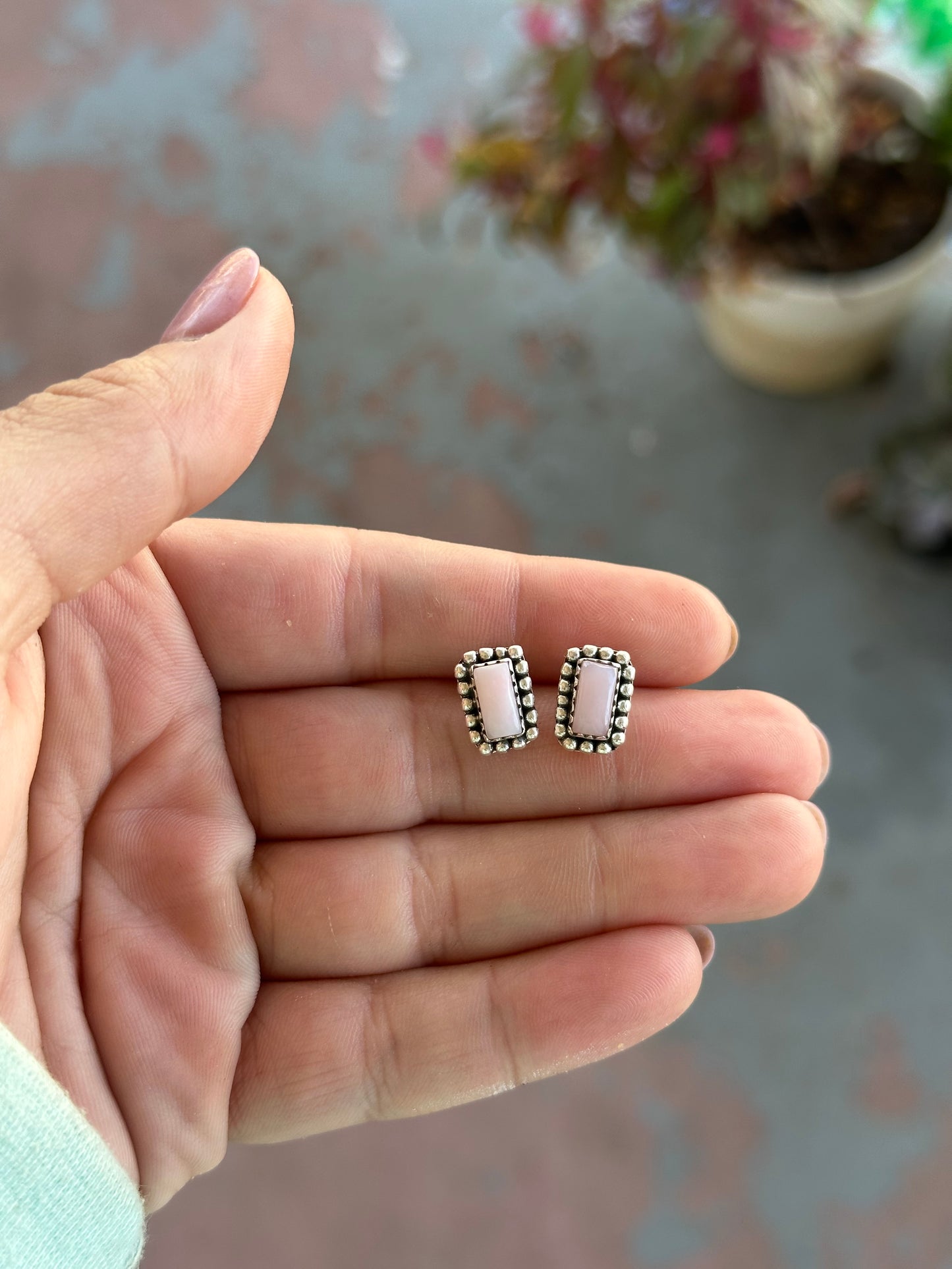 Pink Conch Earrings