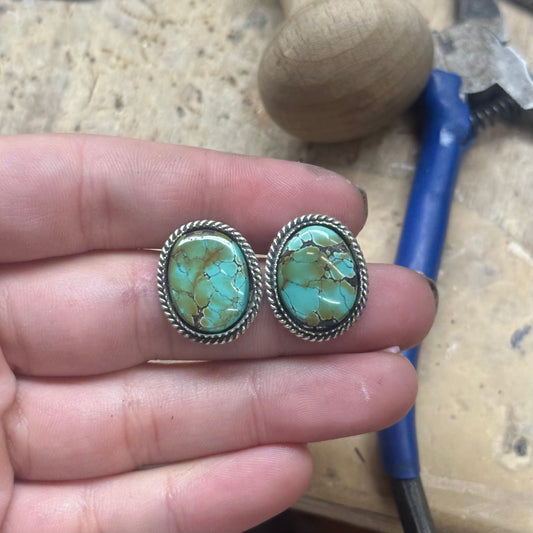 Iron Maiden Turquoise Earrings