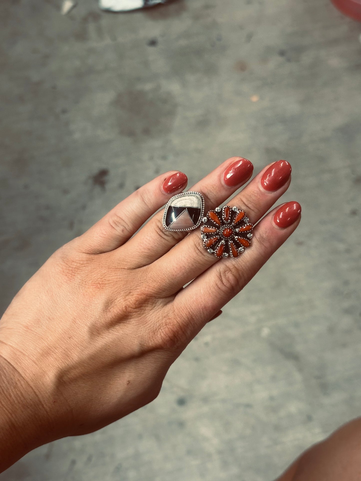 Intarsia Ring pink