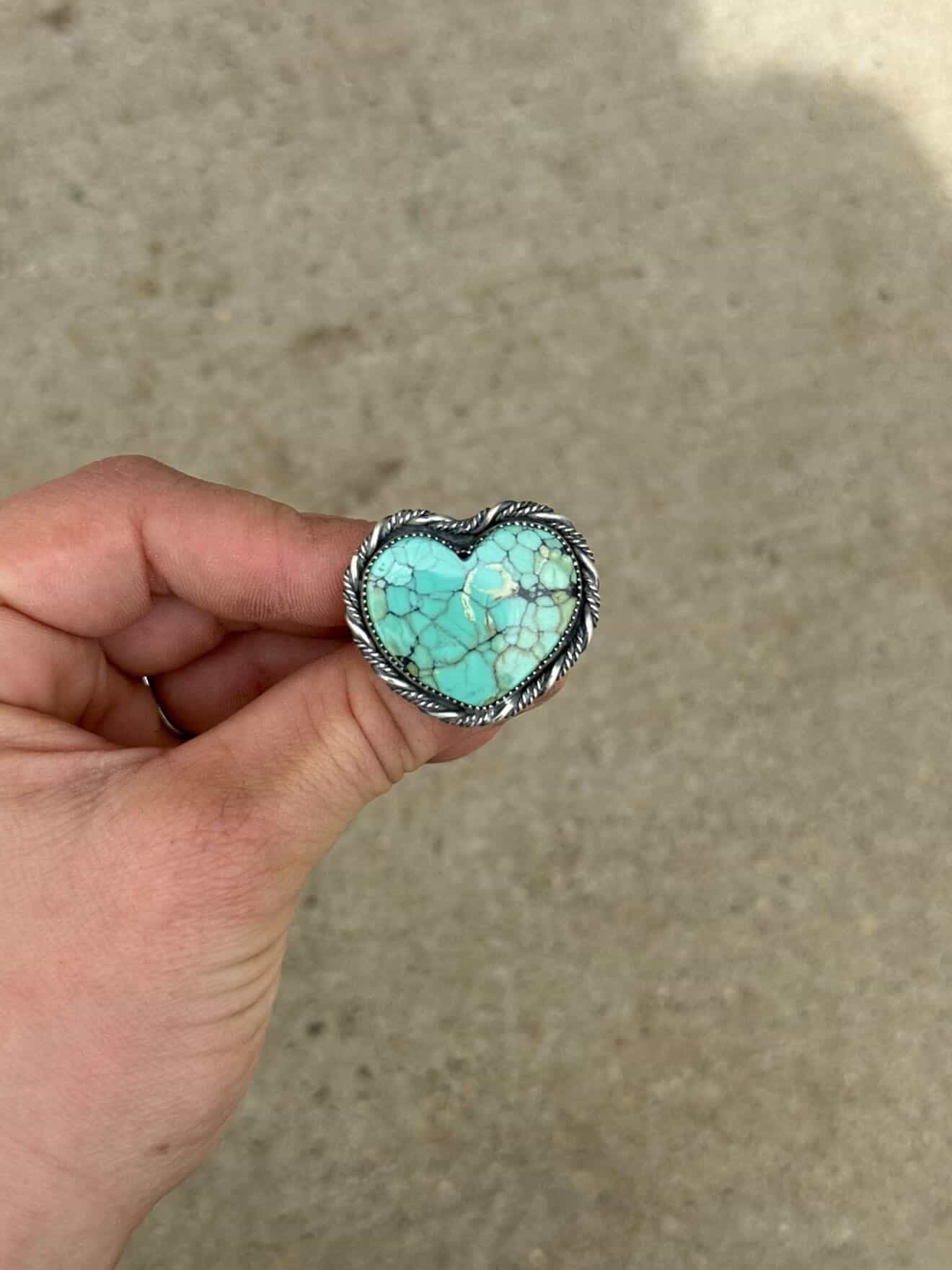 Polychrome Hubei Turquoise Heart Ring