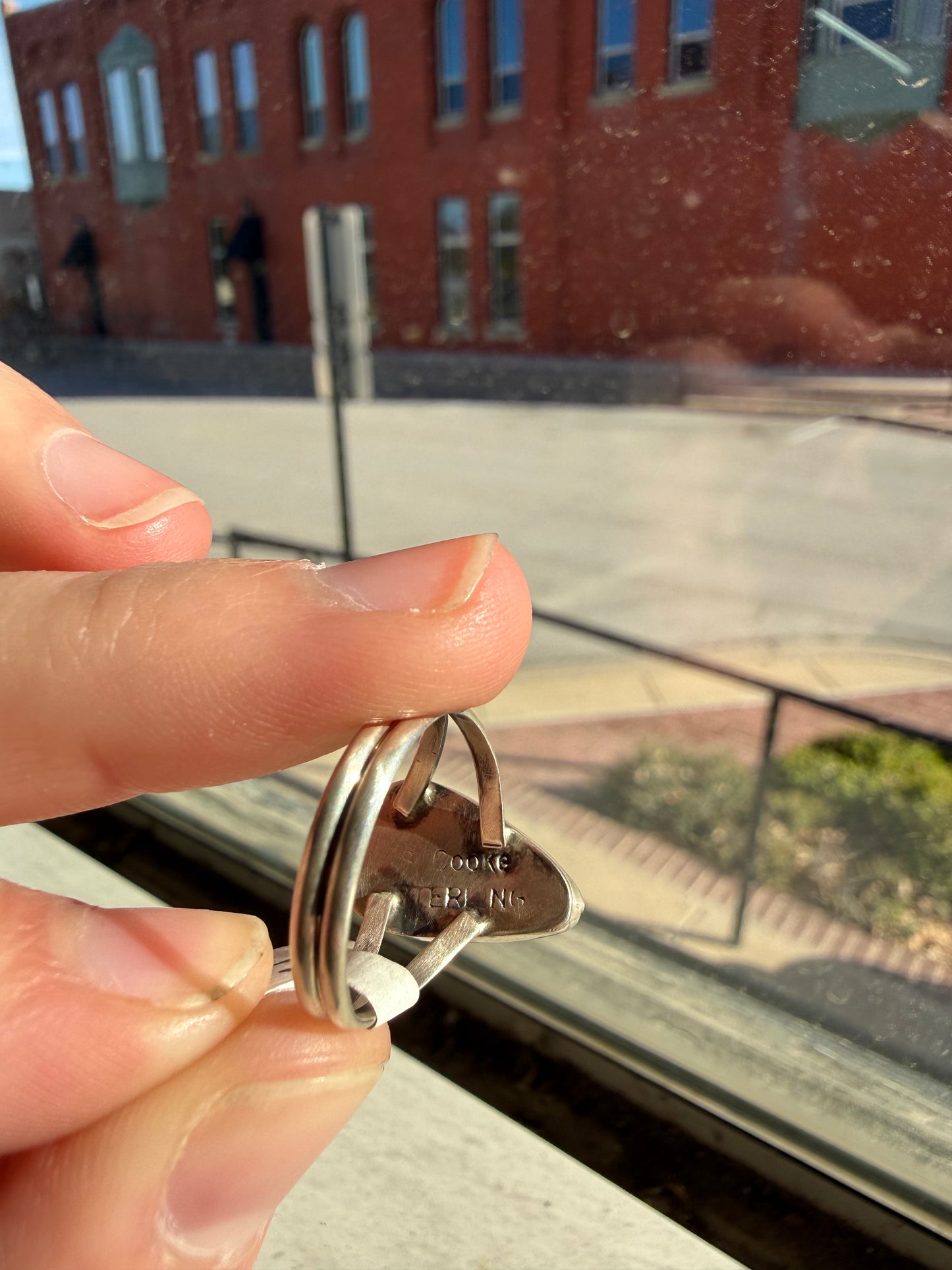 Coral Teardrop Ring