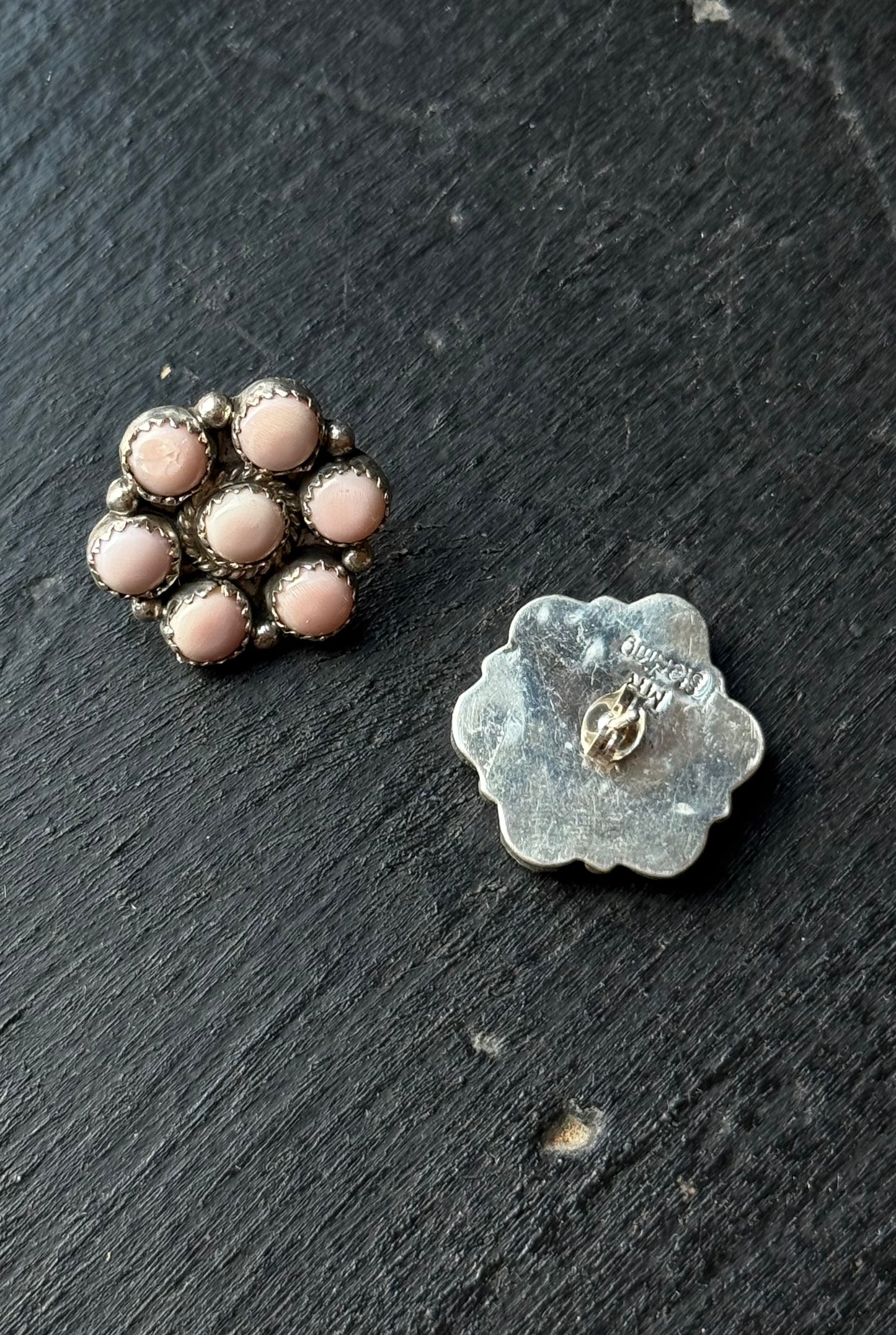 Pink Conch Cluster Earrings