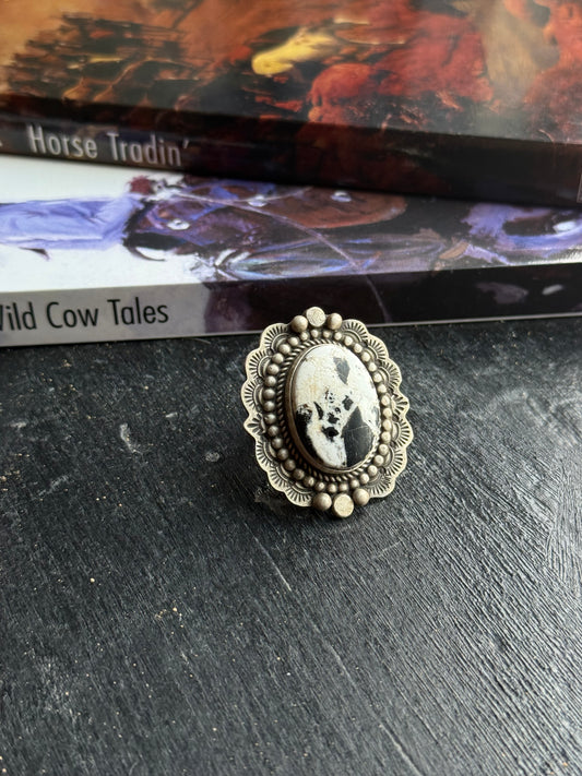 White Buffalo Adjustable Ring