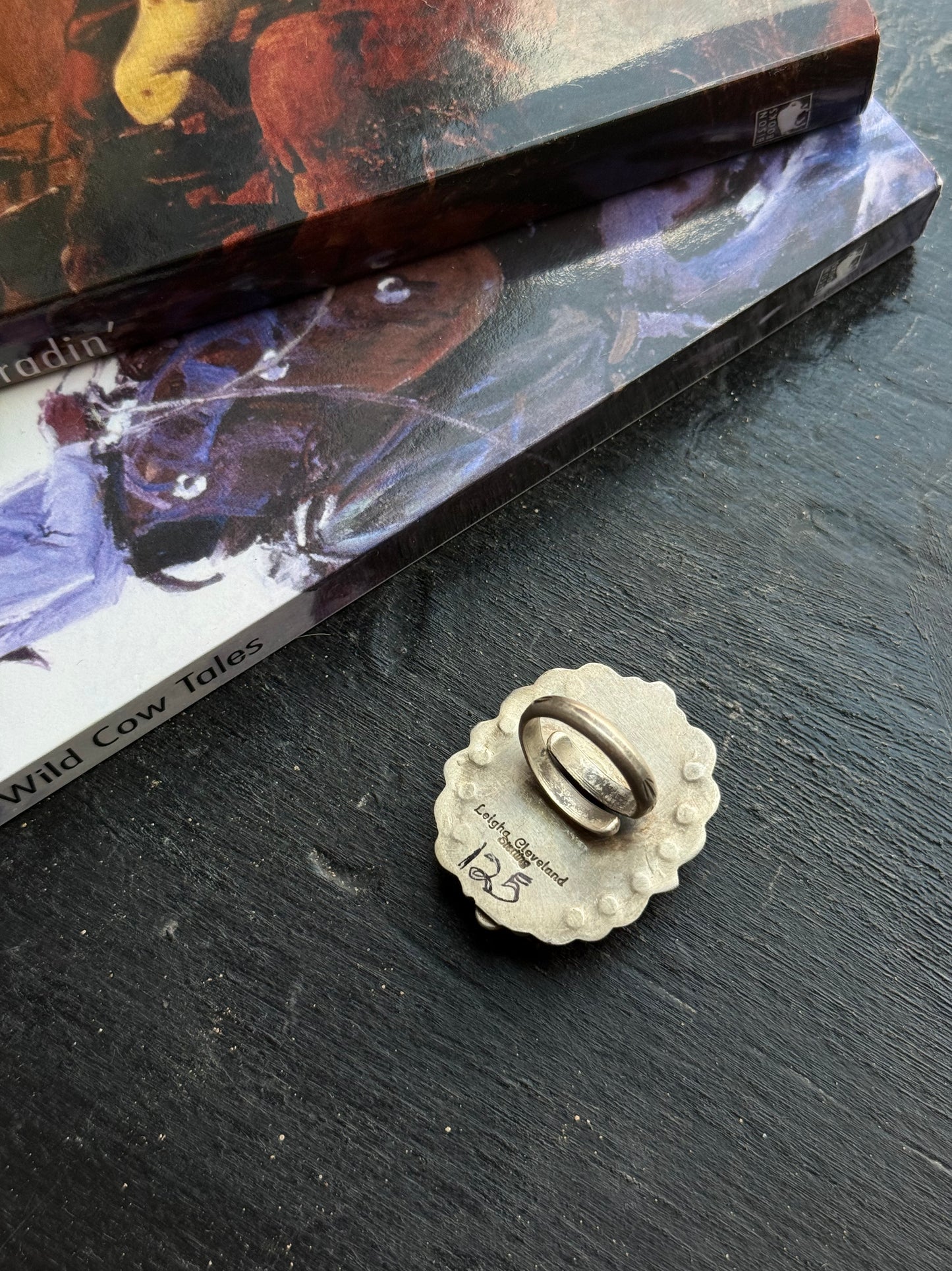 White Buffalo Adjustable Ring