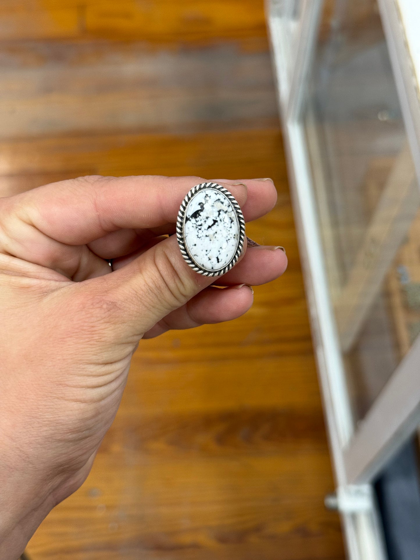 White Buffalo Adjustale Ring