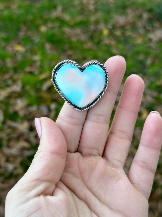 Aurora Opal Heart Ring