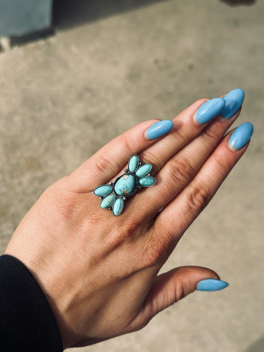 Royston Turquoise Cluster Ring(Made to Size)