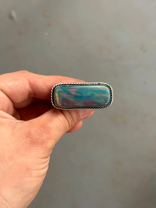 Aurora Opal Bar ring